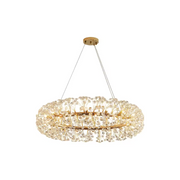 Crystal πολυέλαιος λεπτό 12x G9, διάμετρος 60cm, γυαλιστερό χρυσό, ρυθμιζόμενο ύψος