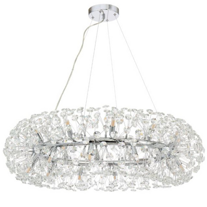 Crystal πολυέλαιος λεπτό 12x G9, διάμετρος 60cm, γυαλιστερό χρώμιο, ρυθμιζόμενο ύψος