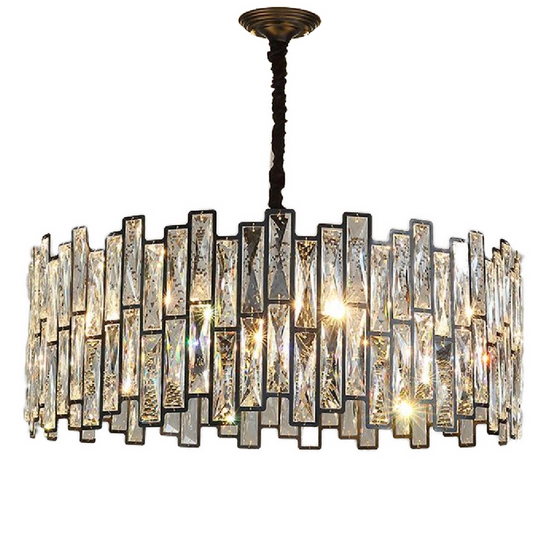 Crystal πολυέλαιος Melitina 6xe27, διάμετρος 49cm, μαύρο, ρυθμιζόμενο ύψος