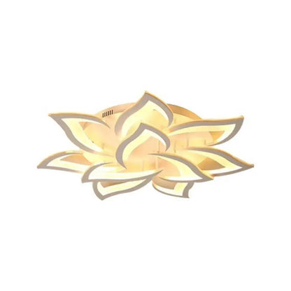 LED πολυέλαιος με τηλεχειριστήριο Lotus, 110W, 9 πέταλα, κρύο/ζεστό/ουδέτερο φως, ασταθές, λευκό