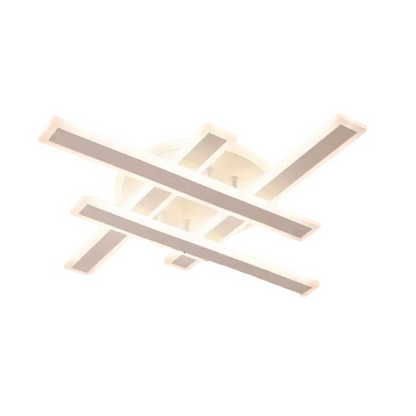 LED πολυέλαιος με τηλεχειριστήριο Shawn, γραμμικό, 85W, κρύο/ζεστό/ουδέτερο φως, ασταθές, λευκό