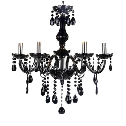 Crystal Cryedrich Chandelier, 5xe14, διάμετρο 48cm, μαύρο, ρυθμιζόμενο ύψος