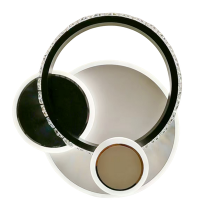 Κρυστάλλινος LED πολυέλαιος PRISMIQ 30W, 3 κύκλοι, Κρύο/Ζεστό/Ουδέτερο φως, Μαύρο