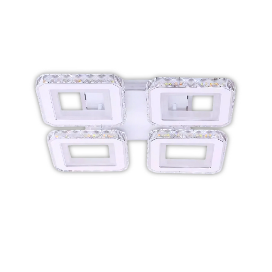 LED LED Leula με τηλεχειριστήριο, 79W, Chrome με λευκό, μέταλλο και κρύσταλλο, Daisy, RGB
